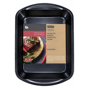  Excellent Houseware Professional Non-Stick Roasting Tray - 35.5x25.5x5cm - Black 