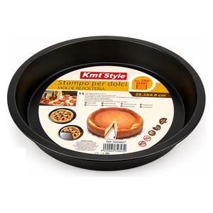  Kmt Style Non-Stick Round Cake Pan - 28.3cm - Black 