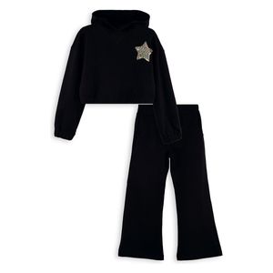  Star Girl Crop-Top Black Tracksuit - 6Y 