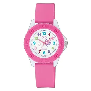  Q&Q Watch VQ96J025Y For Kids - Analog Display, Resin Band - Pink 