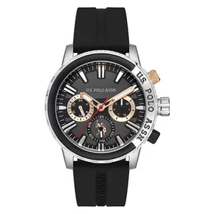 ساعة .يو.اس. بولو اسن للرجال USPA1026-08 - عرض بعقارب, سوار من السيليكون - اسود