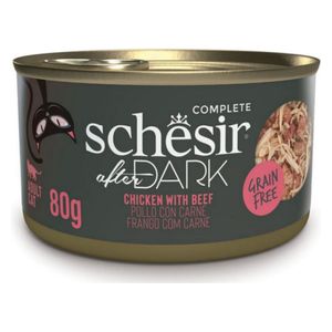 Schesir Dark Chicken with Beef in Broth Cat Food - 80g