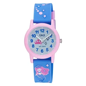 Q&Q Watch V23A-019VY For Kids - Analog Display, Resin Band - Blue