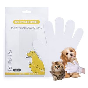  Kimhome Pet Disposable Glove Wipes - 6 Pieces 