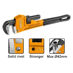  Ingco HPW0812 - Heavy Duty Pipe Wrench - 12 inch - Orange 