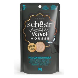 Schesir Dark Mousse In Chicken with Quail Egg Cat Food - 80g