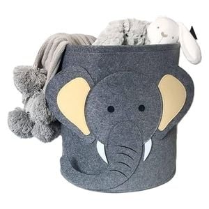  سلة تخزين العاب للاطفال على شكل فيل - رمادي 
