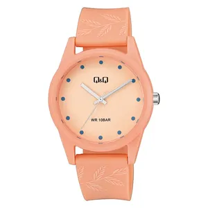  Q&Q Watch V08A-005VY For Women - Analog Display, Resin Band - Light Orange 