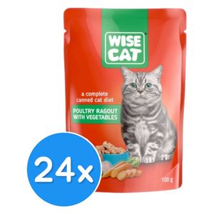  Wise Cat Poultry Ragout with Vegetables Cat Food - 24 Pieces 