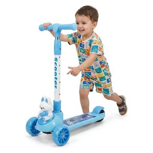  Hudora 3 Wheel Kids Scooter - Adjustable Height - Blue 