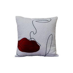  SADAF Abstract Silhouette Pillow - White 