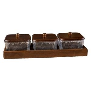  Three-piece Wooden Box Set - Wood 