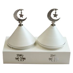  RiqaHome Dessert & Date Server Set With Tray - Beige 