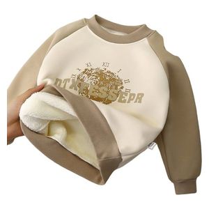  Boys DTXFESSEPR Fleece-Lined Thick Warm Round Neck Top - 7-8Y 