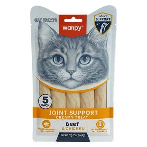 طعام القطط وانبي لدعم المفاصل كريمي بنكهة اللحم البقري والدجاج - 70 غم