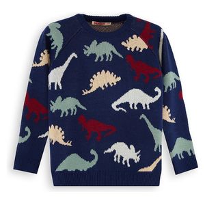  كنزة تريكو للأولاد باللون الكحلي بطبعة ديناصورات - 5 سنوات 