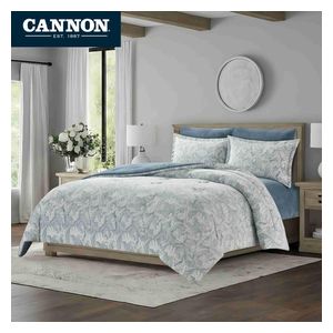  Cannon Comforter Set, Double , 260X240cm - 6 Piece - Blue 