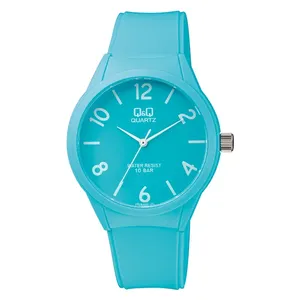 Q&Q Watch VR28J020Y For Men - Analog Display, Resin Band - Blue