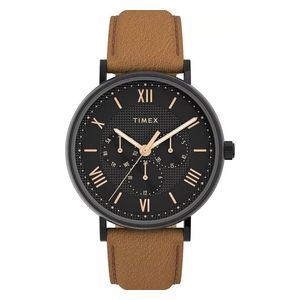  Timex Watch TW2V91600 For Men - Analog Display, Leather Band - Brown 