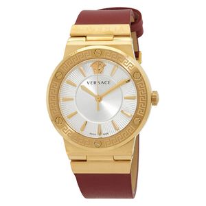 ساعة فيرساتشي للنساء VEVH00420 - عرض بعقارب, سوار من الجلد - احمر