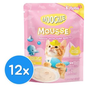 MOOCHIE Kitten Mousse With Tuna Bonito Cat Food - 12 pieces