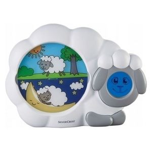  Silver Crest Kids' Sleep Trainer With Night Light and Wake-up Instruction - Sheep Design - White 