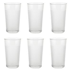Almanar Drink Glasses Set, 6 Pieces - Clear