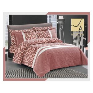  آرت أوف سيلك طقم لحاف شتائي مزدوج 240 × 260 سم - 6 قطع - وردي 