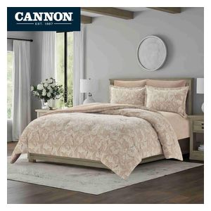  Cannon Comforter Set, Double , 260X240cm - 6 Piece - Taupe 