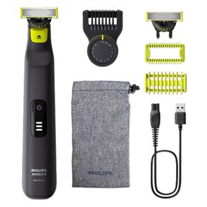  فيليبس ماكينة تشذيب وتنعيم شعر الوجه والجسم لأي طول للشعر, بتقنية شفرة 360 درجة - OneBlade Pro - أسود 