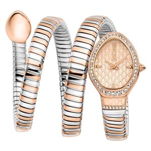  ساعة جست كافالي للنساء JC1L372M0065 - عرض بعقارب, سوار من الستانلس ستيل - روز 