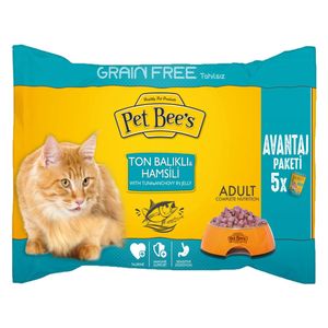  بت بيز طعام للقطط البالغة بنكهة سمك التونا - 5 قطع 