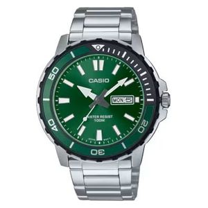  ساعة كاسيو للرجال MTD-125D-3AVDF - عرض بعقارب, سوار من الستانلس ستيل - سلفر 