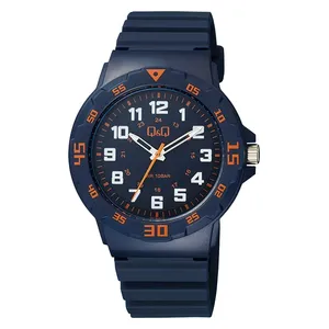 Q&Q Watch VR18J012Y For Men - Analog Display, Resin Band - Blue