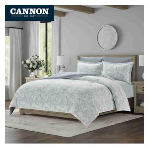  Cannon Comforter Set, Double , 260X240cm - 6 Piece - Dark Gray 