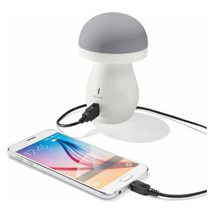  Silver Crest Mushroom Power Bank - 5000mAh - 2.1A - 2 Ports - White 
