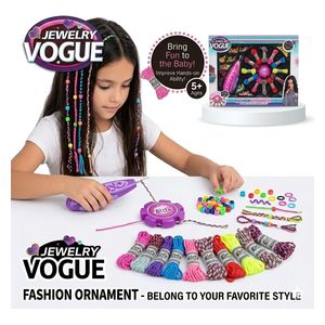  Jewelry Vogue Fashion Ornament - Hair Styling and Jewelry Making Kit - Pink 