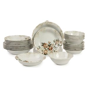 Porland Yada Plates Set , 24 Piece - White