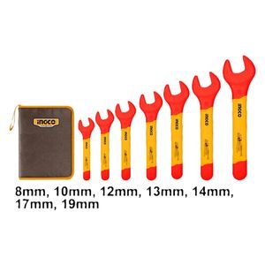  Ingco HKISPA0701 - Insulated Open-End Spanner Set - 8-19mm - 7 Pcs 