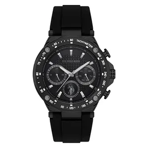 ساعة .يو.اس. بولو اسن للرجال USPA1076-09 - عرض بعقارب, سوار من السيليكون - اسود
