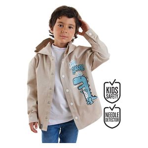 Dino Boy Gabardine Beige Shirt - 5Y