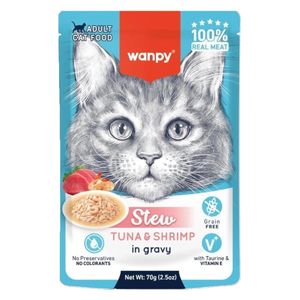  وانبي ستيو طعام القطط يخنة التونة والروبيان في المرق - 70 غم 