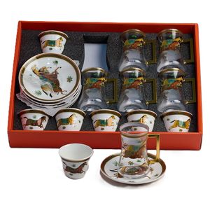  رقة هوم طقم ضيافة شاي وقهوة - 18 قطع - SC-02 - ذهبي 