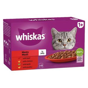 ويسكاس طعام للقطط وجبات اللحوم في الجيلي - 12 قطعة