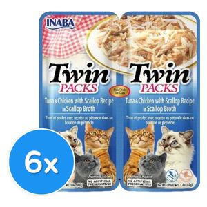 Inaba Twin Packs Tuna & Chicken recipe in Scallop Cat Food - 6 pieces