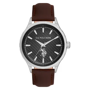  U.S. POLO ASSN. Watch USPA1069-02 For Men - Analog Display, Leather Band - Brown 