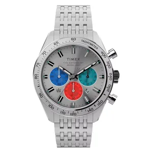  Timex Watch TW2V42400 For Men - Analog Display, Stainless Steel Band - Silver 
