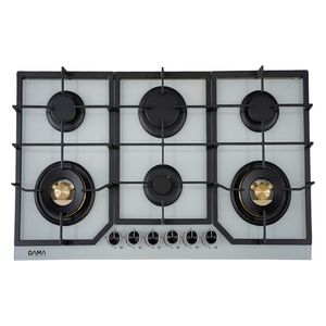  طباخ داما مدمج غازي - 90 سم - 6 شعلات - D95W - ابيض 