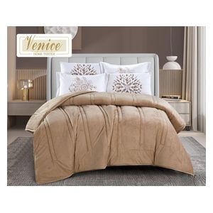 Venice Winter Comforter Set, Double, 260 x 240cm - 6 Piece - Beige