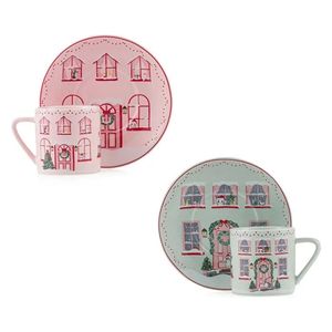  طقم فناجين قهوة خزفية إل سي وايكيكي - قطعتين - متعدد الألوان 